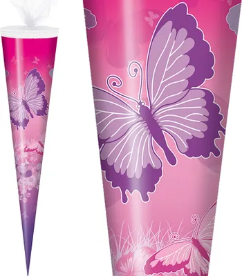 Produktbild von Stylex Schultüte 70 cm Mädchen 2025, Motiv:Schmetterling