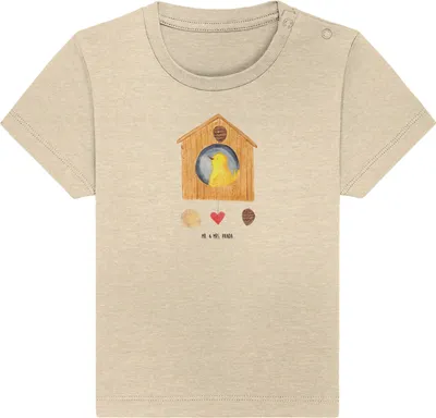 Produktbild von Mr. & Mrs. Panda Babyshirt Vogel Haus 0. - 6. Monat - Natural Raw - Geschenk, Kinder T-Shirt, Castle, Home Sweet Home, Baby Kurzarmshirt, , Familie, Lustige Sprüche