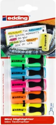 Produktbild von Edding - Textmarker 7 Mini 1-3 mm sortierter Blister mit 5 Stück