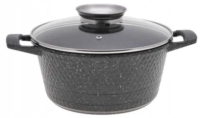 Zdjęcie produktu dla GARNEK MARMUROWY Powłoka NIEPRZYWIERAJĄCA 22cm 3,2L INDUKCJA Gaz 3804