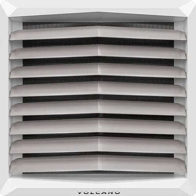A white heating unit with louvers.