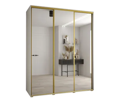 Obrázek produktu pro Šatní skříň ASIRI 2 - 200/60 cm, bílá / zlatá