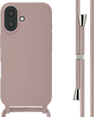 Produktbild von imoshion SilikonHülle mit Band iPhone 16 - Sand Pink
