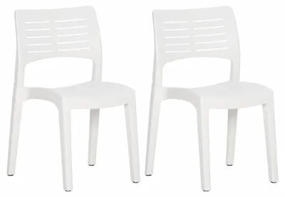 Produktbild von vidaXL Gartenstühle 2 Stk. Weiß Polypropylen