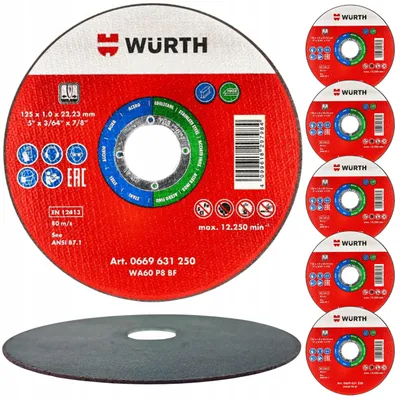 Produktbild von Wurth Trennscheibe Edelstahl 125 mm für Metall stark 5 Stück