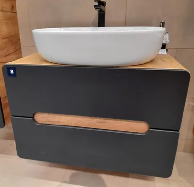 Produktbild von Badmöbel Set ARUBA COSMOS – EICHE-L 80 mit Waschbecken Matt Soft-Close Waschbecken Waschbeckenunterschrank