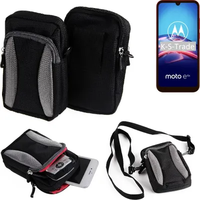 Produktbild von K-S-Trade Holster Schutz Hülle kompatibel mit Motorola E6s Handy Hülle Gürteltasche Umhängetasche mit Zusatzfach schwarz