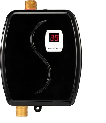 Produktbild von Tragbarer Durchlauferhitzer mit LED-Digitalanzeige für Haus, Küche und BadSchwarzer EU-Stecker 220-240V 3800W