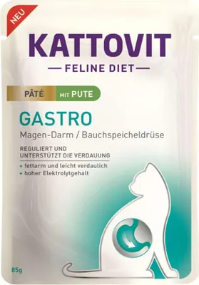 Produktbild von Kattovit Gastro Pate Pute - Frischebeutel Nassfutter 10 x 85 g