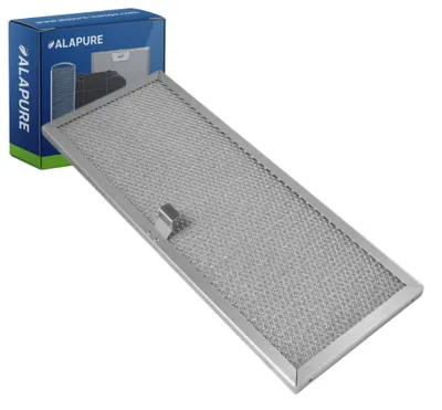 Image de Filtre métallique Alapure, compatible avec les modèles Novy 563-8020A / 609014, dimensions : 387 x 153 x 10 mm