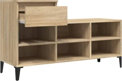Zdjęcie produktu dla vidaXL Stojak na buty dąb sonoma 102x36x60 cm Materiał drewnopochodny