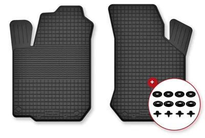 Image de Tapis avant en caoutchouc pour Volkswagen Golf IV 1998-2002 (cabriolet) – 2 pièces, noirs, semi-universel, adapté