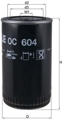 Produktbild von Ölfilter MAHLE ORIGINAL OC 604 Anschraubfilter