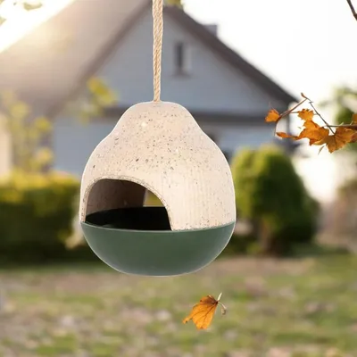 Obrázek produktu pro Koupelna pro malé ptáky – ptačí budka do zahrady nebo na balkon – miska na pití a koupel pro hmyz – k zavěšení – výška 20 cm