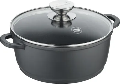 Produktbild von Kochtopf mit Glasdeckel 16, 20 oder 24 cm, Aluguss, schwarz - Vario Click (neue Version)