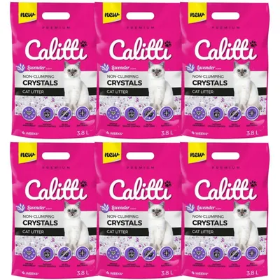 Zdjęcie produktu dla Silikonowy żwirek dla kotów o zapachu lawendy Calitti Crystals Lavender 3,8L x 6
