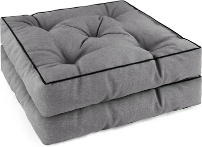 Produktbild von Aspero Stuhlkissen 2er Set, 45x45 cm, 9 cm hoch, Polyester, wasserabweisend, für Innen & Außen