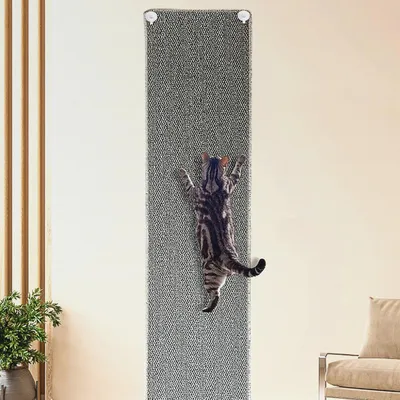 Produktbild von Kratzmatte für Katzen, 180 x 40 cm, verdickt, extra groß, Wandmontage, Sisal-Kratzmatte, kratzfeste Wandkratzer, Kletterteppich für Sofa, Couch, Schutz