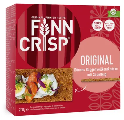 Zdjęcie produktu dla Finn Crisp Original Cienkie pełnoziarniste żytnie pieczywo chrupkie na zakwasie 200g