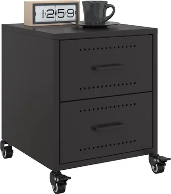 Produktbild von vidaXL Nachttische 2 Stk. Schwarz 36x39x43,5 cm Stahl