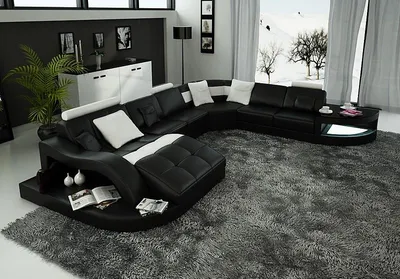 Produktbild von Moderne Sofa Eckgarnitur U Form Polster Sitz Ecke Couch + Couchtisch Komplett