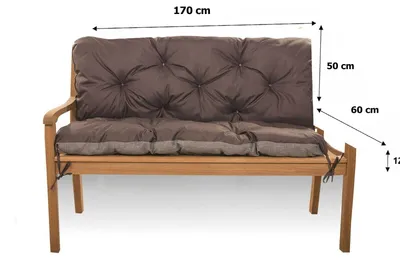 Immagine prodotto di Cuscino per panca da esterno 170x60x50| colore marrone| Cuscino da esterno| Cuscini per altalena| Cuscino da esterno impermeabile| Cuscini decorativi da esterno