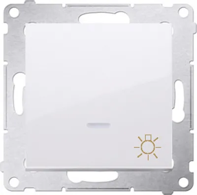 Obrázek produktu pro Kontakt-Simon DS1L.01/11, Tlačítkový spínač, Plast, Bílá, IP20, IP44, 250 V, 10 A