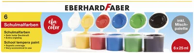 Produktbild von Eberhard Faber 575506 - Schulmalfarben EFA Color, 6 Farben je 25 ml inkl. einer Mischpalette