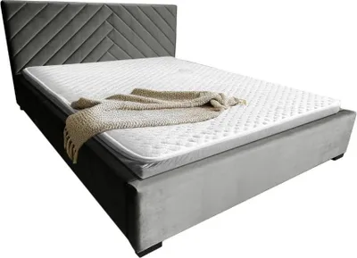 Produktbild von Polsterbett TODI 160x200 Grau Samt Bettkasten Metallrahmen Gasdruckfeder