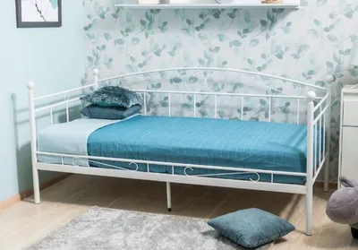 Produktbild von Casa Padrino Landhausstil Bett 209 x 98 x H. 95 cm - Verschiedene Farben - Metall Einzelbett - Schlafzimmer Möbel im Landhausstil