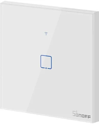 Produktbild von Sonoff T1EU1C-TX Smart Wall Switch, 1-Kanal Wand-Schaltaktor, weiß, ohne Rahmen, WiFi + 433MHz