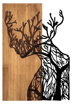 Wandaccessoire Holz Schwarz/Walnuss 41x3x58 cm