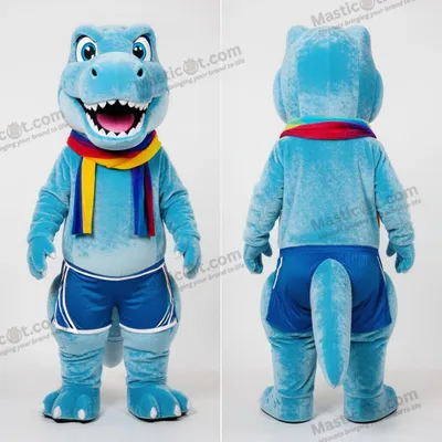 Productafbeelding van Tirannosaurus MASTICOT mascotpak met blauw cartoongezicht