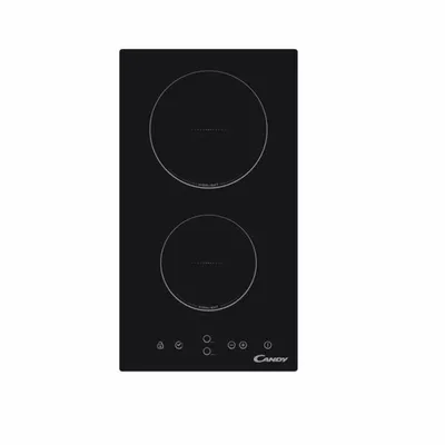 Immagine prodotto di Candy Smart CDH 30, piano cottura in vetroVetroceramica, 2 zone, 30CM, 9 livelli di potenza, 2,9KW, controllo centrale, timer, blocco di sicurezza, indicatore di calore, surriscaldamento e esaurimento, nero