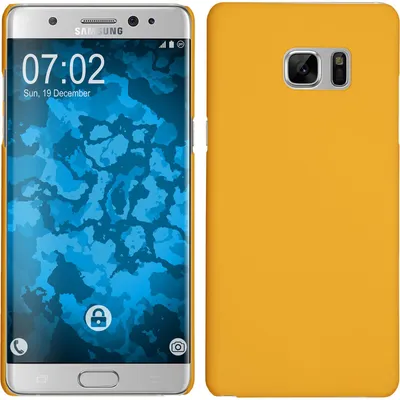 Produktbild von PhoneNatic Case kompatibel mit Samsung Galaxy Note FE - Hülle gelb gummiert Hard-case Cover