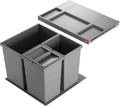 Image de Hailo Allegro Panier encastrable pour cuisine 60 cm 1x28 L + 2x13 L Efficace