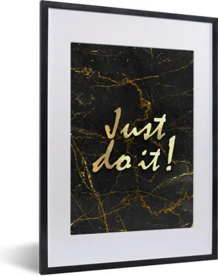 Produktbild von MuchoWow® Gerahmtes Poster Zitat - Motivation - Marmor 30x40 cm - Poster mit Schwarzem Bilderrahmen Wandposter Rahmen Foto Bilder - Wandposter Schlafzimmer