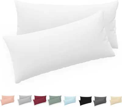 Produktbild von Kissenbezüge 40x80 (Set mit 2) - 100% Baumwolljersey, 150 GSM - 40 x 80 cm - Kissenbezüge 40x80 - Kissenbezug mit Reißverschluss -
