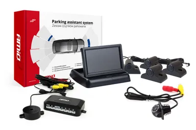 Obrázok produktu pre AMiO Asistenty parkovania TFT02 4,3" s kamerou HD-305-LED 4-senzorové čierne Truck