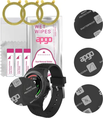 Produktbild von apgo 3 Stück Schutzglas, Matt, kompatibel mit Overmax Touch 5.0 Smartwatch, Hybrid 8H, Ersatz für Hartglas, Displayschutzglas, Bildschirmschutz, Displayschutz, kratzfest