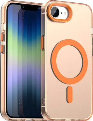 Obrázek produktu pro Pouzdro pro iPhone 16e/iPhone 17e, kompatibilní s MagSafe, tenké poloprůhledné matné nárazuvzdorné pouzdro na telefon Pomerančový