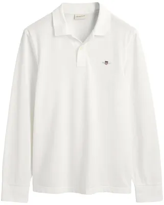 Produktbild von Gant Herren REG Shield LS Pique Rugger Polohemd, White, Standard