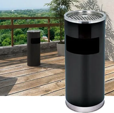 Produktbild von Decopatent Standascher mit Edelstahl-Abfallbehälter - Aschenbecher für den Außenbereich - Großer Aschenbecher für den Außenbereich - Raucherstange - Aschenbecher - 25x25x60