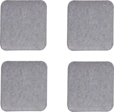 Produktbild von Sitzkissen ROMEO aus Filzstoff, schönes Stuhlkissen im 4er Set, bequemes Sitzpolster quadratische Form, praktisches Stuhlpolster in grau