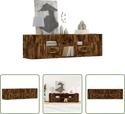 Obrázek produktu pro The Living Store rohová police kouřový dub 160x40x45 cm materiál na bázi dřeva