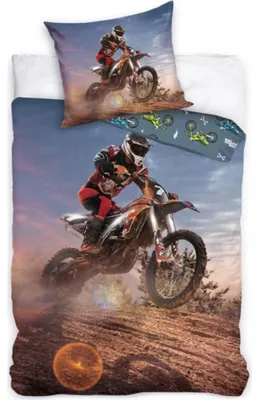 Zdjęcie produktu dla Pościel bawełniana Motocross Wyścig na pustyni 140x200, 70x90 cm