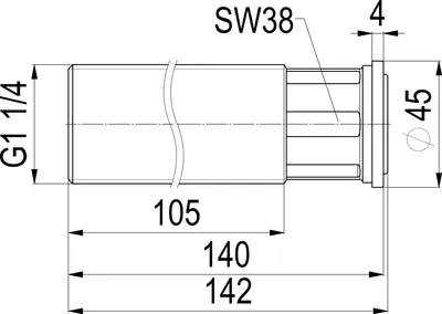 Image de Js Zwischenstueck                 140Mm Ablaengbar, Eingang 1 1/4"