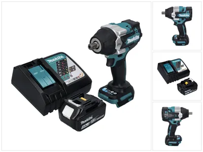 Image de Makita DTW 701 RT1 Visseuse à choc sans fil 18 V 700 Nm 1/2'' XPT Brushless + 1x batterie 5,0 Ah + chargeur