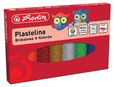 Obrázok produktu pre Trblietavá plastelína 8 farieb