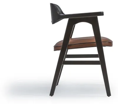 Produktbild von Esszimmer Stuhl mit Armlehnen Schwarz Holzstuhl Neu Möbel Design Sitz